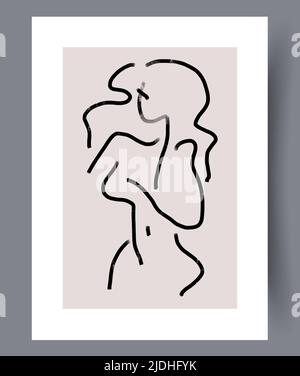 Minimalistic hand drawn printable wall art Stock Vector