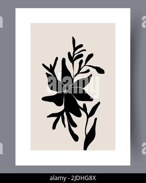 Minimalistic hand drawn printable wall art Stock Vector