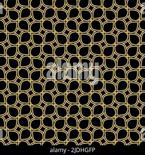 Seamless vector ornament in arabian style. Geometric abstract background. Black and golden grill with pattern for wallpapers and backgrounds Stock Vector