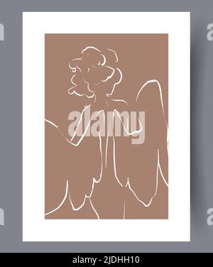 Minimalistic hand drawn printable wall art Stock Vector