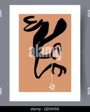 Printable minimalistic wall art decor Stock Vector