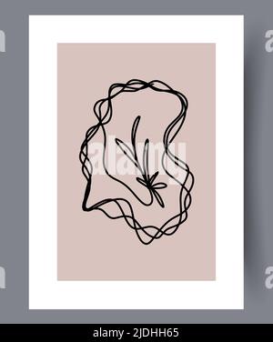 Minimalistic hand drawn printable wall art Stock Vector