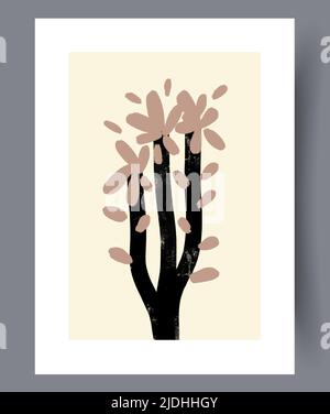 Minimalistic hand drawn printable wall art Stock Vector