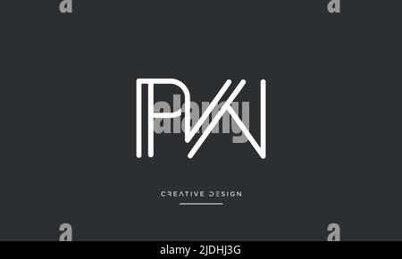 Alphabet Letters PW or WP Abstract Icon Logo Monogram Stock Vector