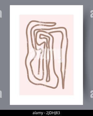 Minimalistic hand drawn printable wall art Stock Vector