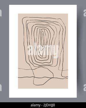 Minimalistic hand drawn printable wall art Stock Vector