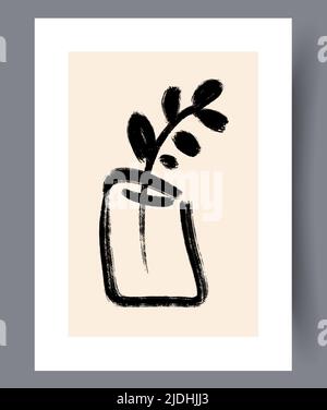 Printable minimalistic wall art decor Stock Vector
