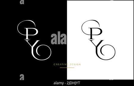 Alphabet Letters PY or YP Abstract Icon Logo Monogram Stock Vector