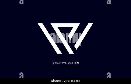 Alphabet Letters PW or WP Abstract Icon Logo Monogram Stock Vector