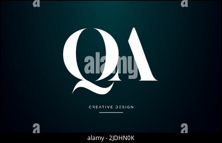 Alphabet Letters QA, AQ, Q or A Abstract icon Logo Stock Vector