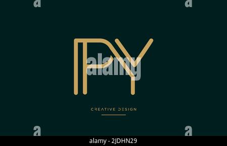 Alphabet Letters PY or YP Abstract Icon Logo Monogram Stock Vector