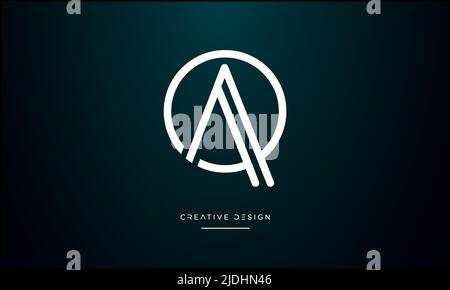 Alphabet Letters QA, AQ, Q or A Abstract icon Logo Stock Vector