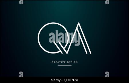 Alphabet Letters QA, AQ, Q or A Abstract icon Logo Stock Vector