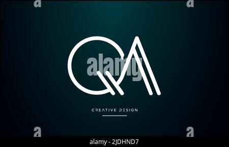 Alphabet Letters QA, AQ, Q or A Abstract icon Logo Stock Vector