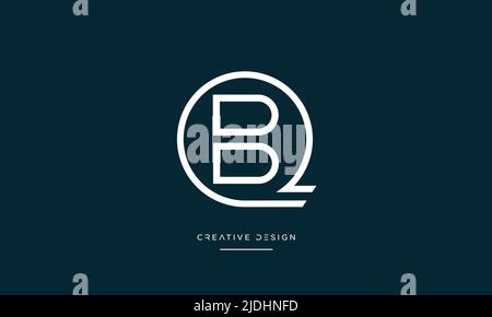 Alphabet Letters QB, BQ, Q or B Abstract Icon Logo Monogram Stock Vector