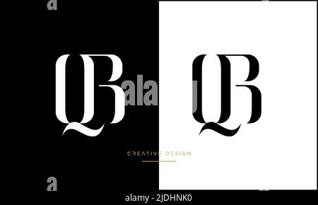 Alphabet Letters QB, BQ, Q or B Abstract Icon Logo Monogram Stock Vector
