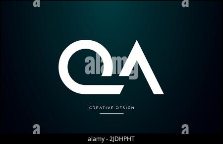 Alphabet Letters QA, AQ, Q or A Abstract icon Logo Stock Vector