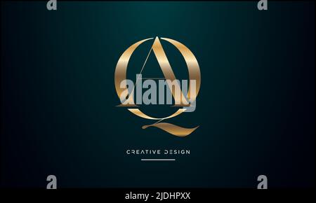 Alphabet Letters QA, AQ, Q or A Abstract icon Logo Stock Vector