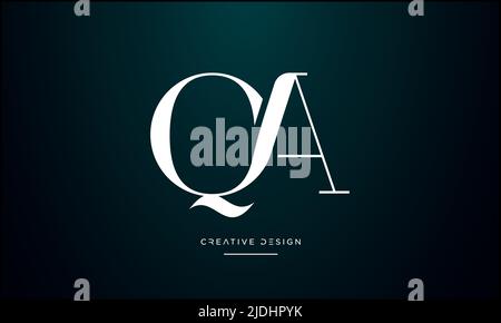 Alphabet Letters QA, AQ, Q or A Abstract icon Logo Stock Vector