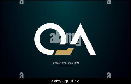 Alphabet Letters QA, AQ, Q or A Abstract icon Logo Stock Vector