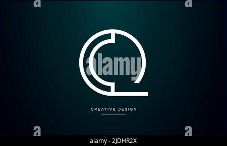 Alphabet Letters QC, CQ, Q or C initial Logo Abstract Monogram Stock Vector