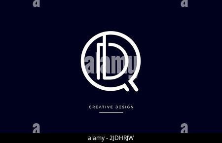 QD or DQ Alphabet Letters Logo Icon Monogram Stock Vector