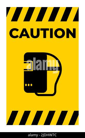 Symbol Wear Welding Helmet Isolate On White Background,Vector Illustration EPS.10 Stock Vector