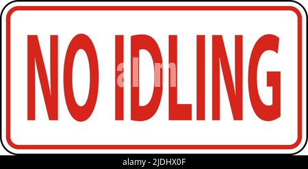 No Idling Sign On White Background Stock Vector