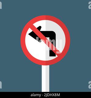 Do not turn left traffic sign Stock Vector