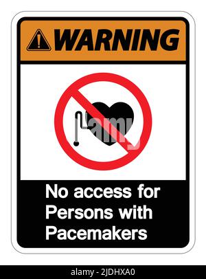 Warning No Access For Persons With Pacemaker Symbol Sign Isolate On White Background,Vector Illustration Stock Vector