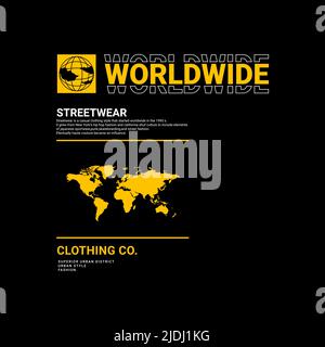Worldwide writing design, suitable for screen printing t-shirts, clothes, jackets and others Stock Vector