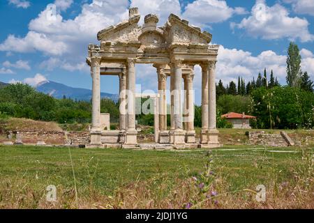 Tetrapylon in Aphrodisias Ancient City, Denizli, Turkey Stock Photo