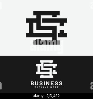 S C SC CS Letter Monogram Initial Logo Design Template. Suitable for General Sports Fitness Finance Construction Company Business Corporate Shop Stock Vector