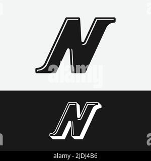 Letter Initial N Dash Logo Design Template. Suitable for General Sports Fitness Finance Construction Company Business Corporate Shop Apparel Stock Vector