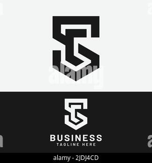 S C SC CS Letter Monogram Initial Logo Design Template. Suitable for General Sports Fitness Finance Construction Company Business Corporate Shop Stock Vector