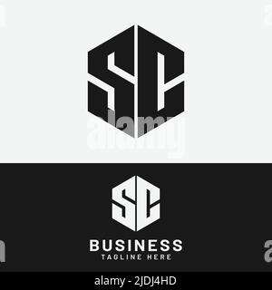 S C SC CS Letter Monogram Initial Logo Design Template. Suitable for General Sports Fitness Finance Construction Company Business Corporate Shop Stock Vector