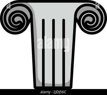 Icon Of Antique Column. Editable Bold Outline With Color Fill Design. Vector Illustration. Stock Vector