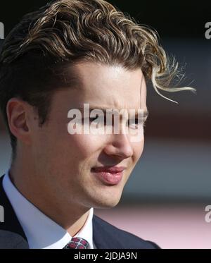 Alex Joseph Pritchard is a British dancer and choreographer, during The Cheltenham Festival horse race meeting. Stock Photo