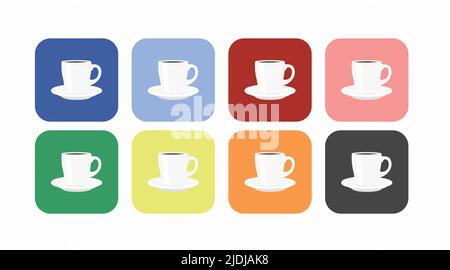 Coffee Icon Set. Vector isolated editable set of coffee icons Stock Vector