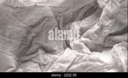 Fuzzy tissue texture, crumpled white paper, special effect background, art with abstract Mondrian art. Background texture acrylic painting, black and Stock Photo