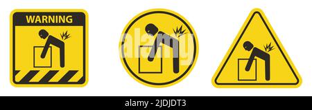 Lifting Hazard Symbol Sign Isolate On White Background Stock Vector