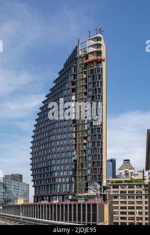 60 Front Street, a 26-story residential building, also known as Olympia Dumbo, under construction in Brooklyn borough of New York City, United States Stock Photo