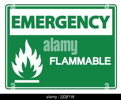 Isolate Flammable Sign Emergency Flammable Symbol Sign Isolate On White Background,Vector ...