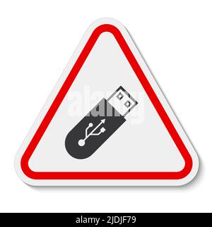 Do Not Use Flash Drive Symbol Sign Isolate On White Background,Vector Illustration Stock Vector