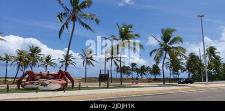 Beach, Orla do Atalaia, Aracaju, Sergipe, Brazil Stock Photo