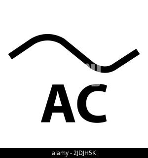Alternating Current AC Symbol Sign Isolate On White Background,Vector Illustration EPS.10 Stock Vector
