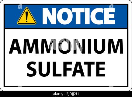 Notice Ammonium Sulfate Symbol Sign On White Background Stock Vector