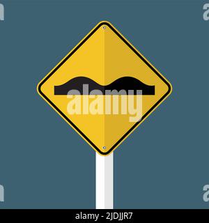 Uneven road surface Sign isolated on grey sky background,vector illustration Stock Vector