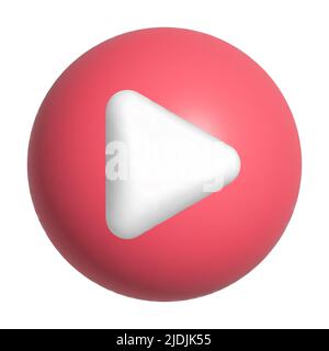 3d play icon. Design for web and mobile app. High quality realistic 3d render Stock Vector