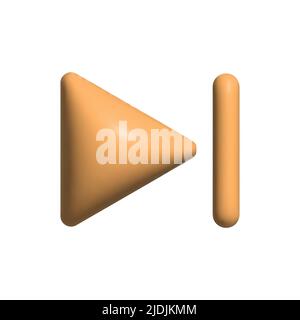 3d skip end, next music player button. Vector illustration Stock Vector